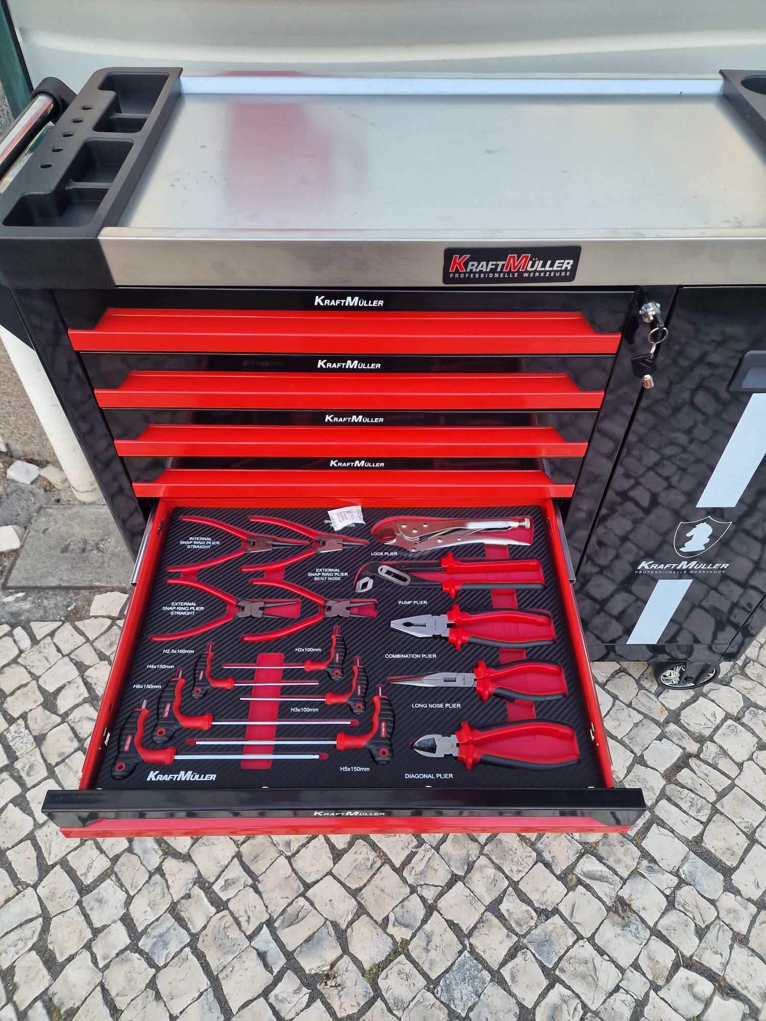 carinho de ferramenta 7 gavetas completas novo