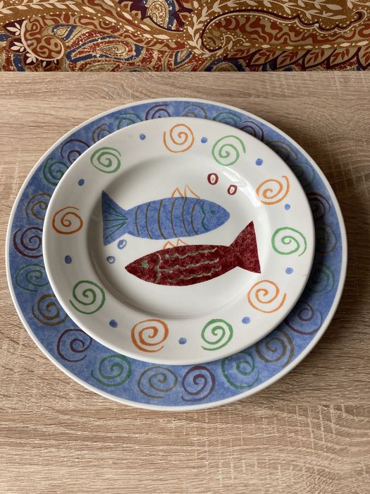 Porcelana kolorowa talerz plaski/gleboki kolekcja cc England