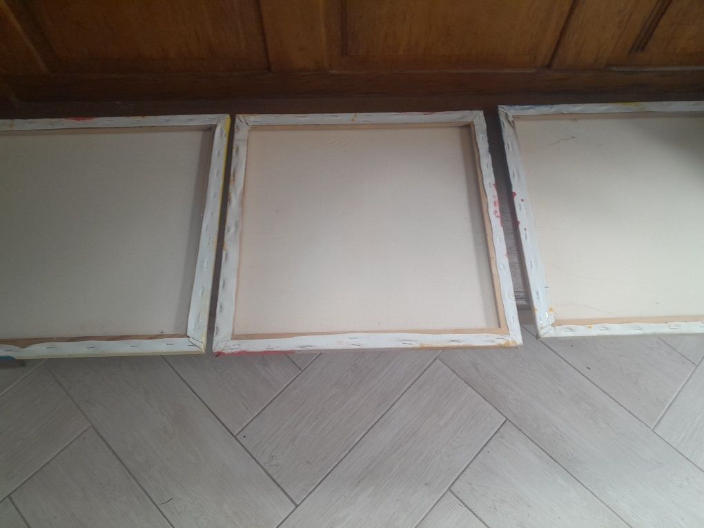 Obrazy malowane na płótnie 3 szt 50x50