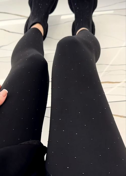 Лосіни жіночі в стразах чорні