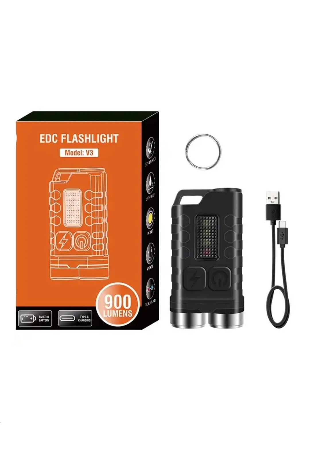 Портативний міні-ліхтарик EDC FLASHLIGHT, V3, Type-C