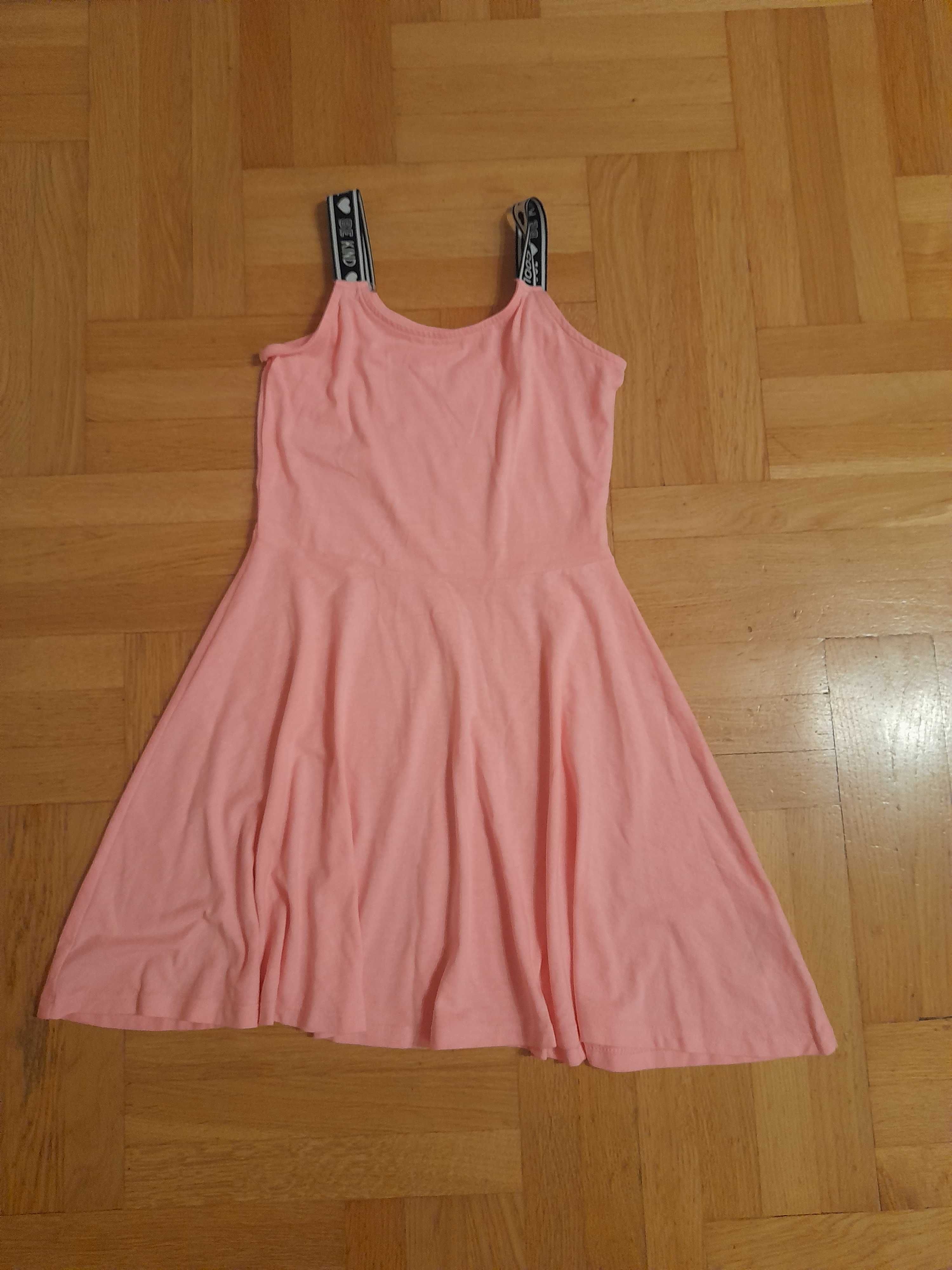 Sukienka sportowa H&M różowa bawełniana na ramiączka 134 cm