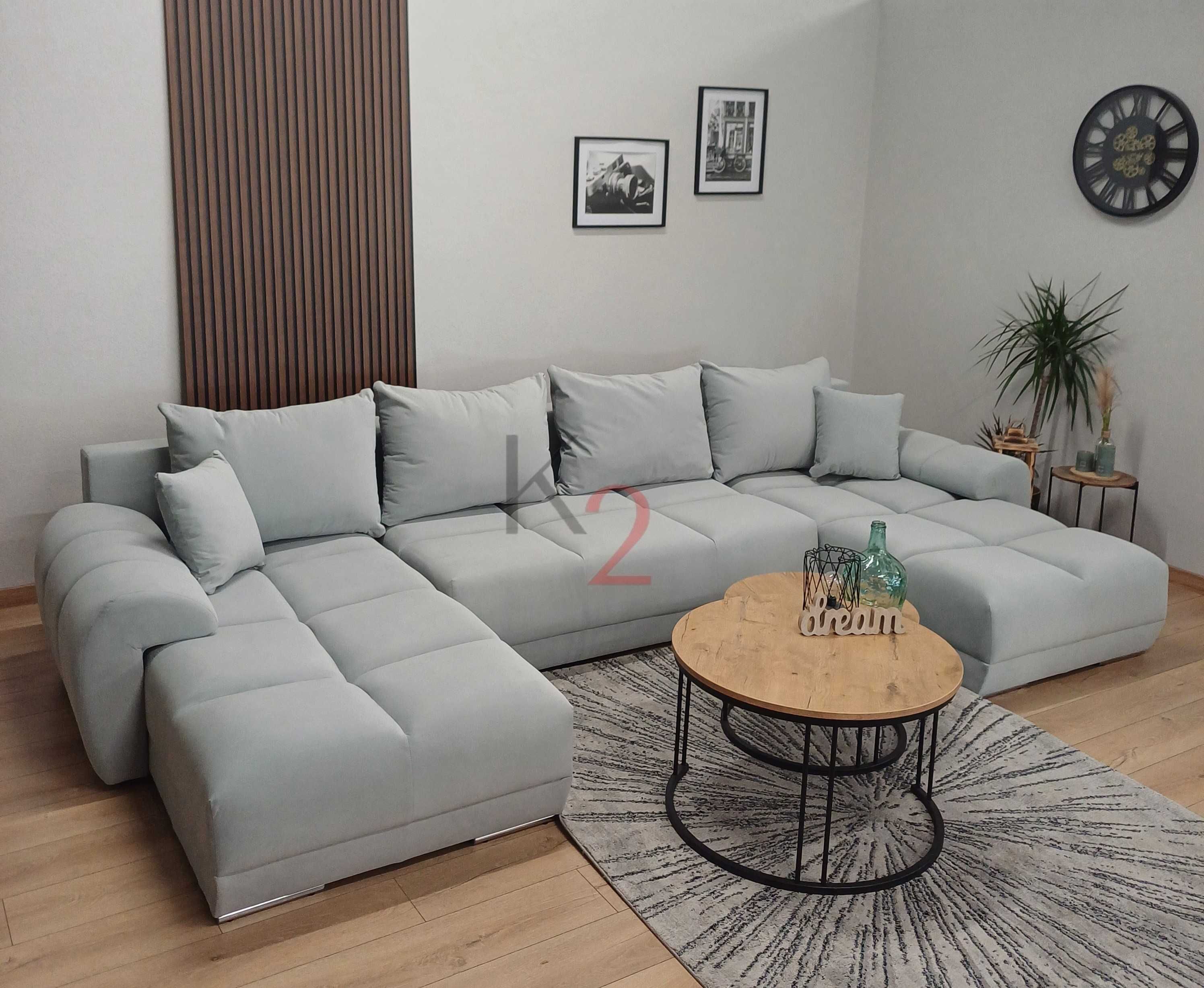 Narożnik ALASKA U  Kanapa Rogówka do Salonu z Funkcją spania +Gratis