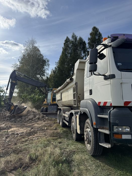 Wynajem koparki kołowej i wywrotki 4 osiowej 8x8