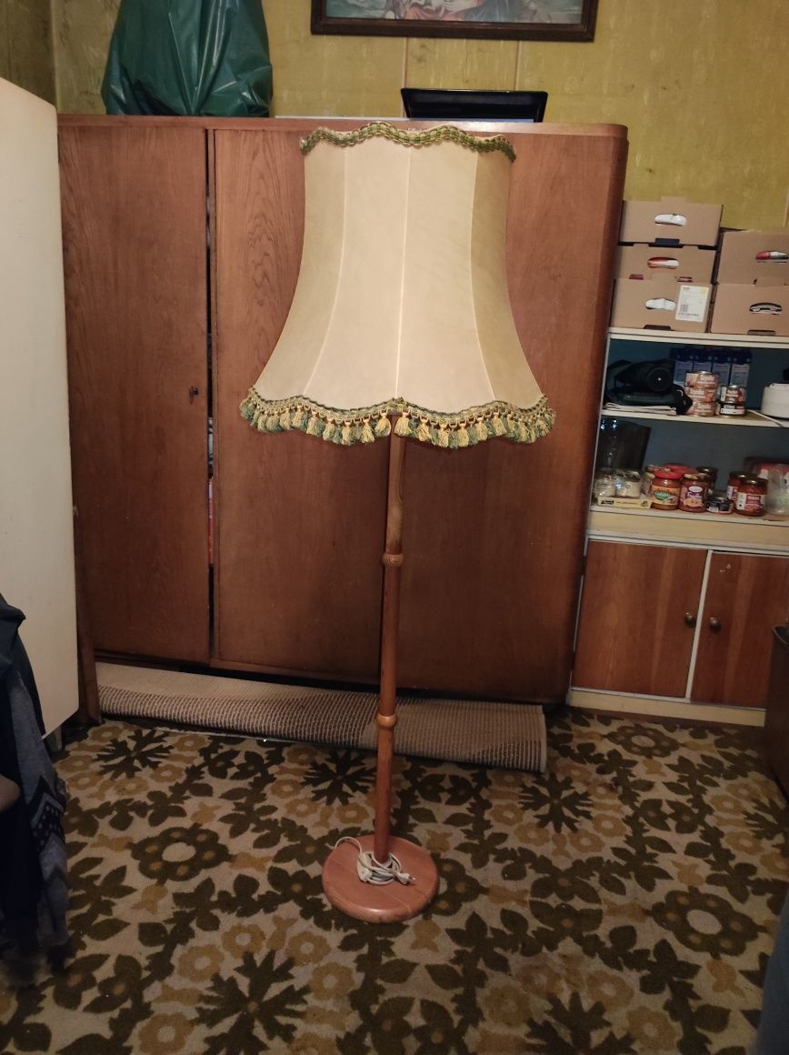 Lampa PRL antyki i kolekcje stara stojąca abażur