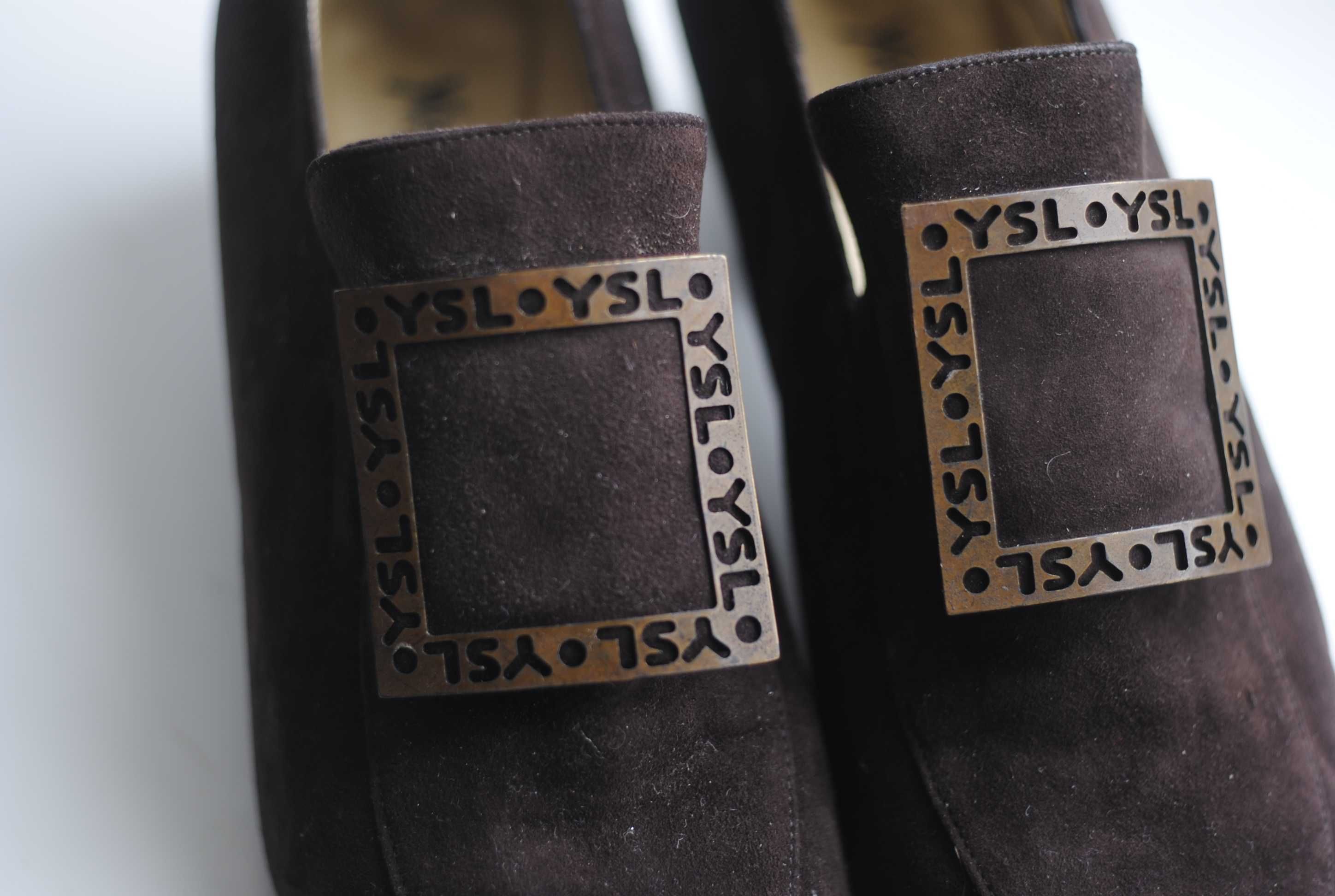 Жіночі коричневі замшеві туфлі YSL