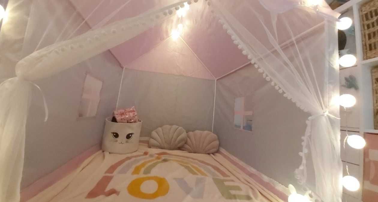 Namiot Zabawkowy XXL Pałac z lampkami LED, do Domu i Ogrodu