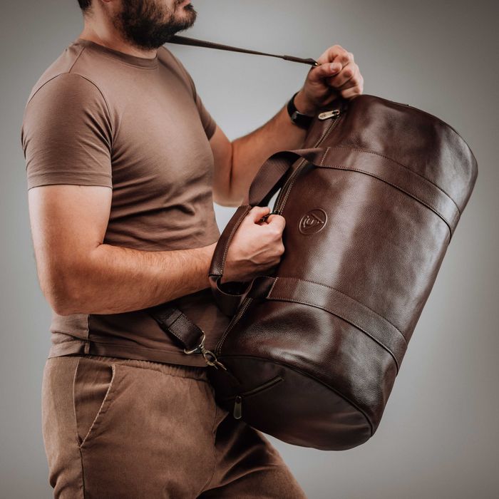 Дорожная кожаная сумка / Шкіряна дорожня сумка VS034