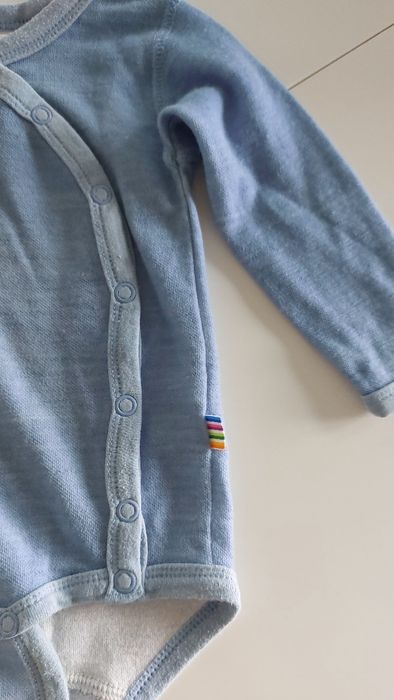 68 JOHA wełniane bambusowe body kopertowe z długim rękawem