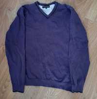 sweter z długim rękawem dekolt V fioletowy vintage y2k