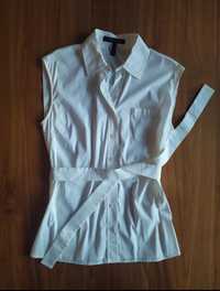 BCBGMaxAzria biała koszula bluzka bez rękawów top