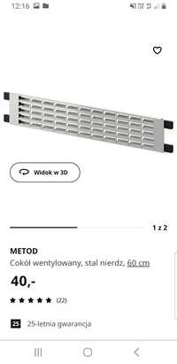 Kratka cokół wentylowany Ikea Metod 60 wentylacyjna pod piekarnik lodó