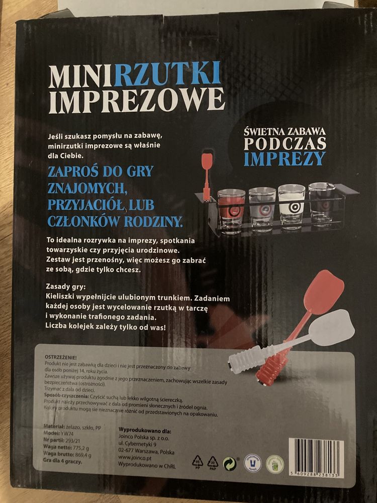 Mini imprezowe rzutki gra alkoholowa