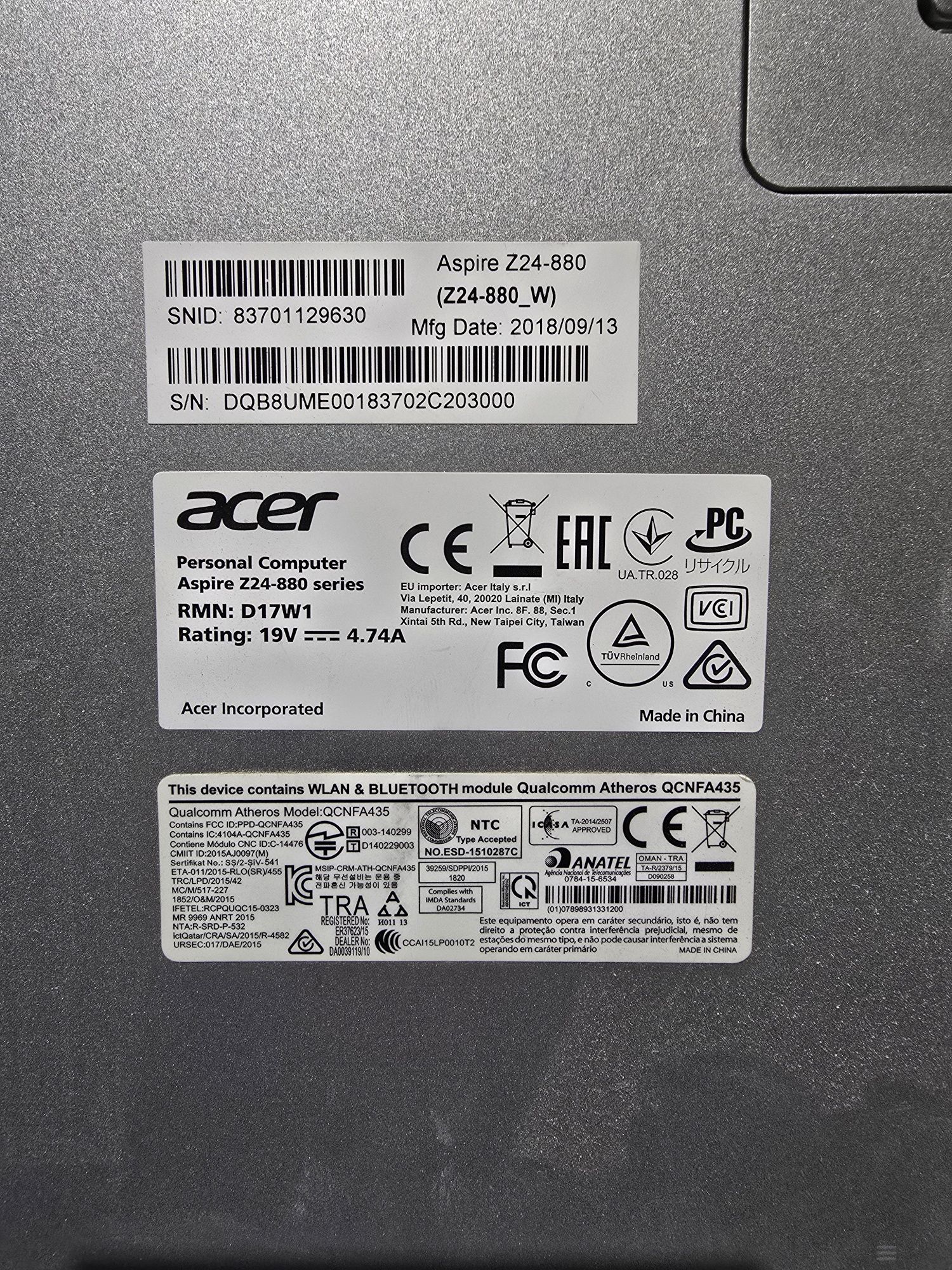 Моноблок Acer Aspire Z24-880 (DQ.B8UME.001)