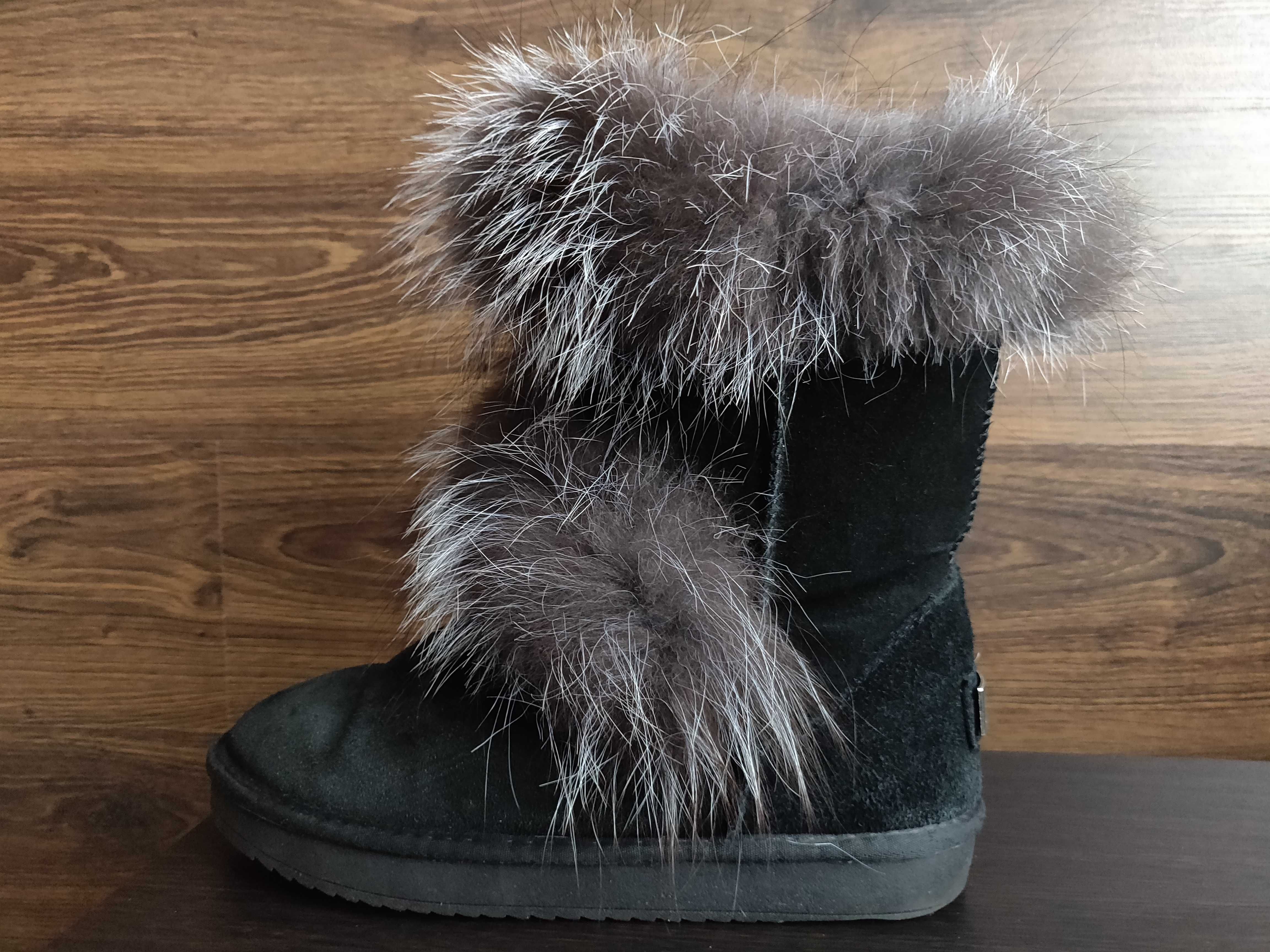Угги женские It is fashion высокие замшевые с мехом р.40/ 25,5 см.