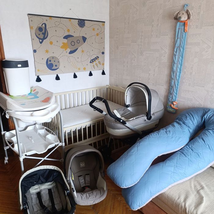 Коляска 3в1, ліжечко, пеленатор, ванночка, молоковідсмоктувач + бонус
