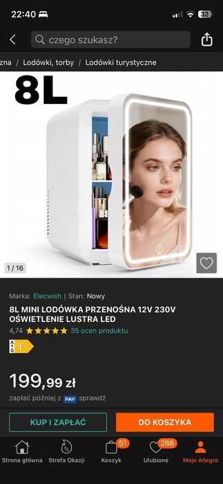 Mini lodówka przenośna 8L