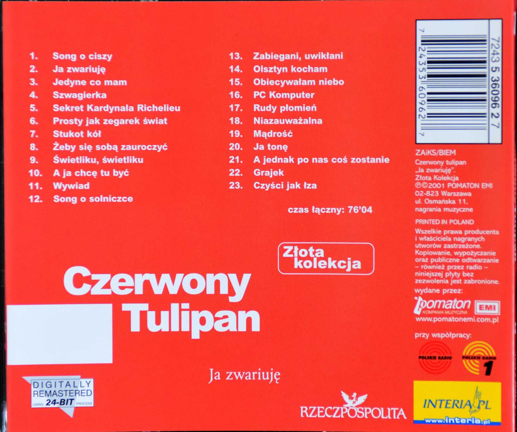 Czerwony Tulipan - Ja zwariuję  [CD]