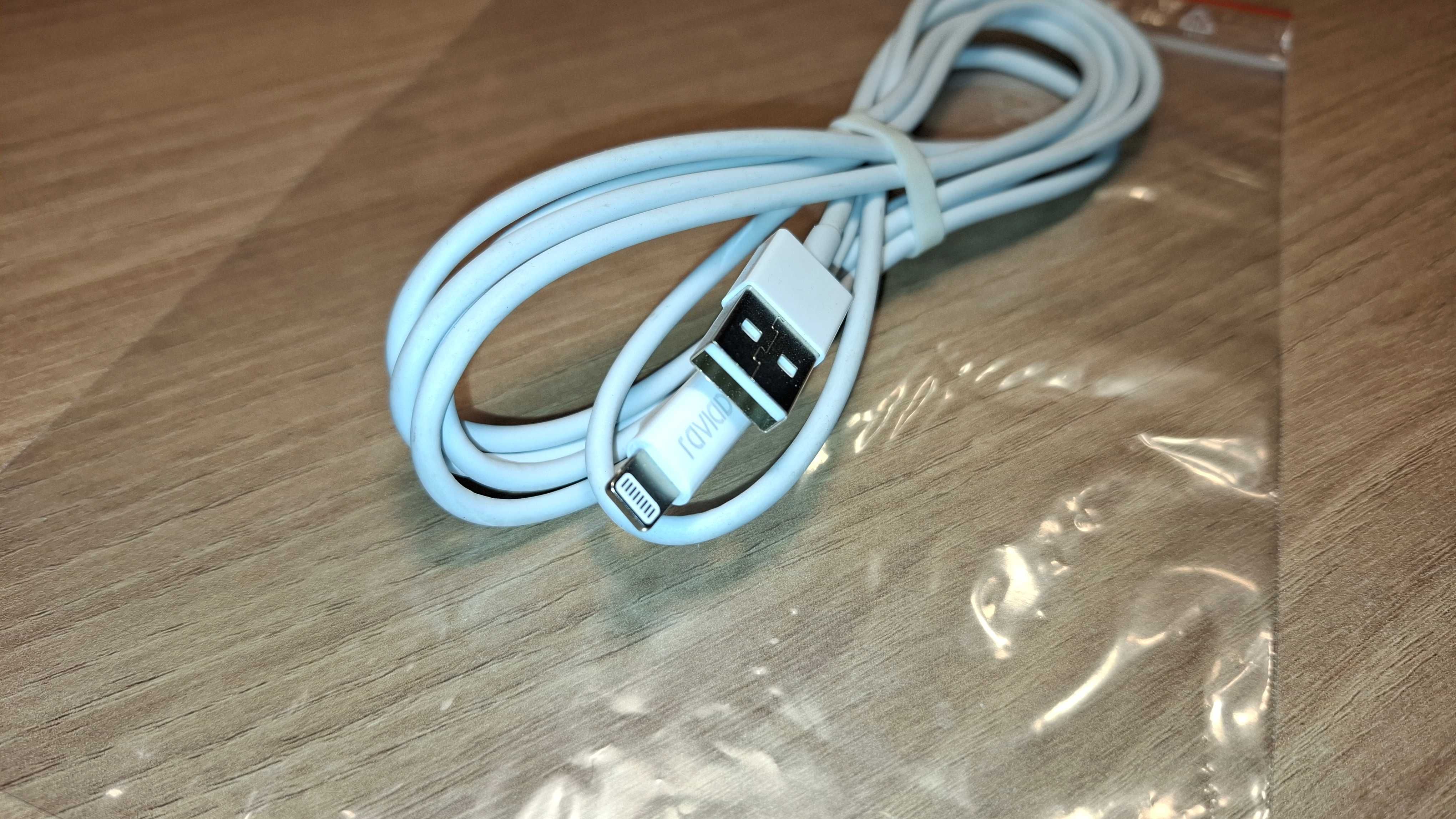 Kabel USB-A Do Lightning RAVPower Do iPhone iPad 1m Biały