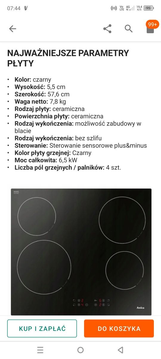 Płyta ceramiczna Amica