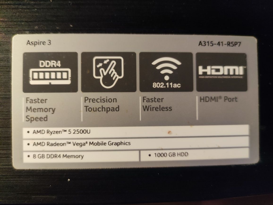 Acer Aspire 3 A315-41 R5P7