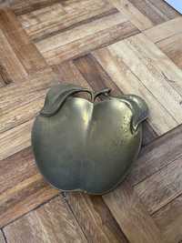 Peça em latão metal vintage prato maçã