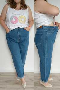 Spodnie jeansowe jeansy mom jeans boyfriendy wysoki stan plus size now