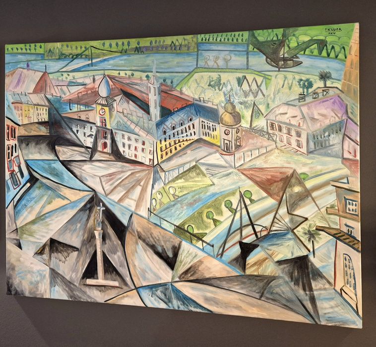 Paweł KLUZA obraz olejny Zamek Warszawa duży nie dwurnik nikifor