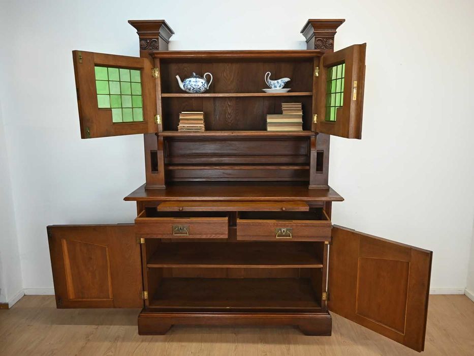 kredens secesyjny z witrażem 103004