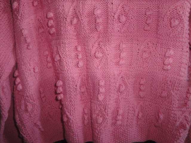 Sweter rękodzieło wzór "popcorn" ro.oversize XL/XXL
