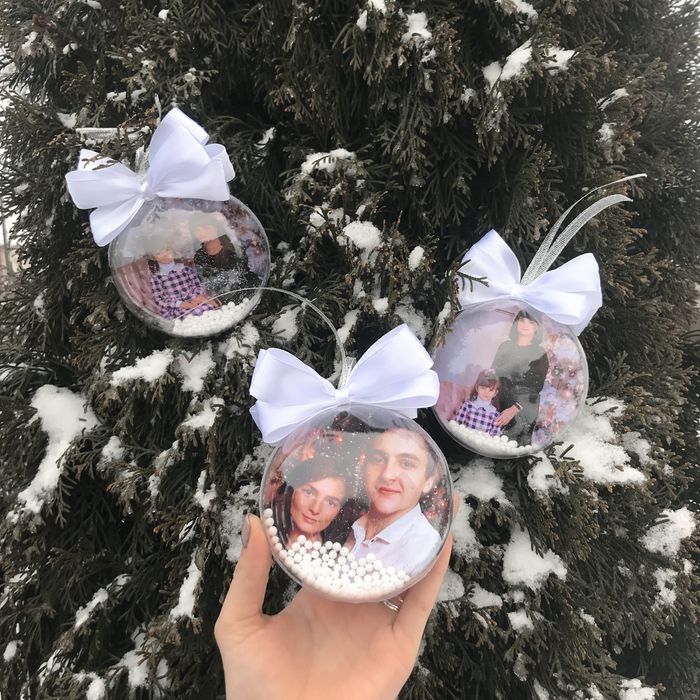 новорічні кульки з фото игрушки на елку шар бамбулі на ялинкуприкраса