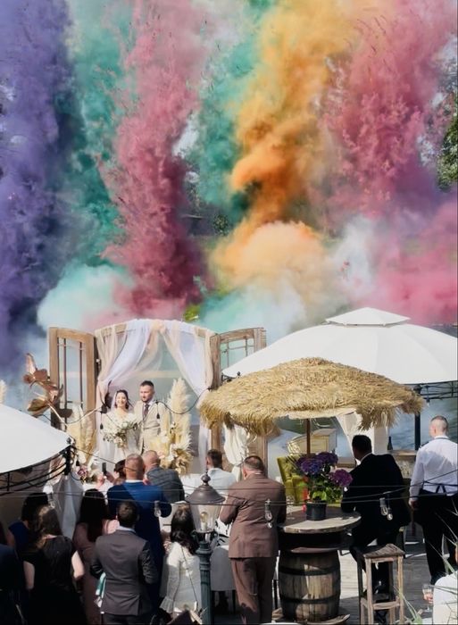 Fotobudka360, iskry, miny, ciężki dym, pierwszy taniec, księga gości