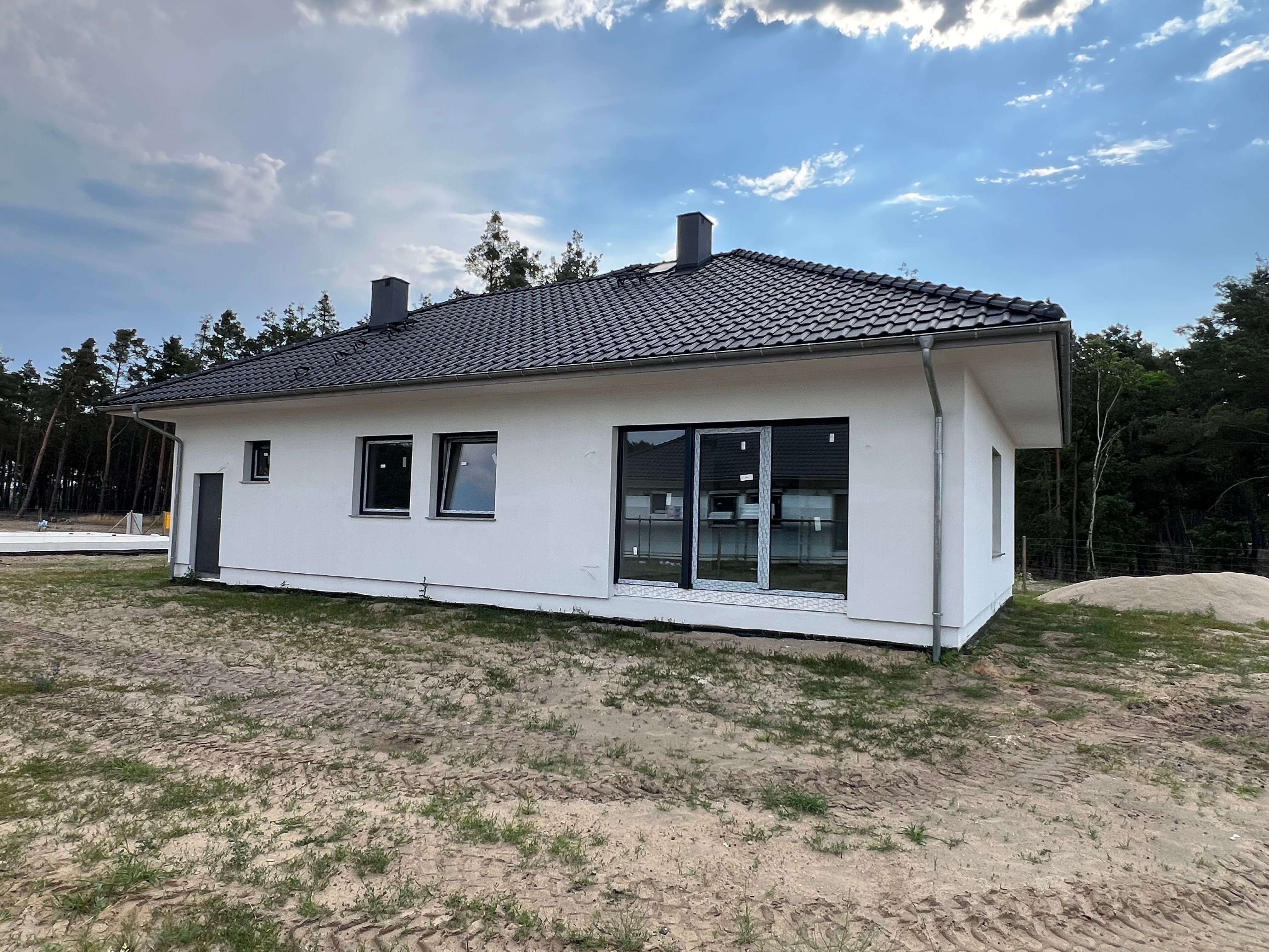 Parterowy dom przy lesie