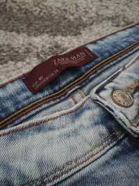 Zara Man spodnie męskie jeansy blue indigo niebieskie rurki rozmiar 40