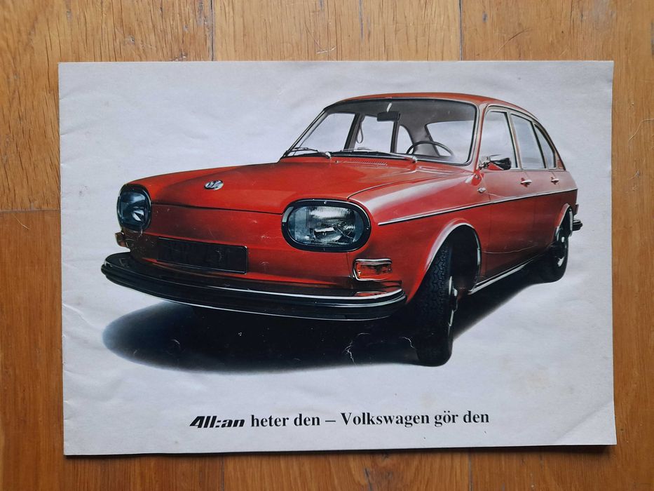 VOLKSWAGEN 411 prospekt szwedzki rok 1968