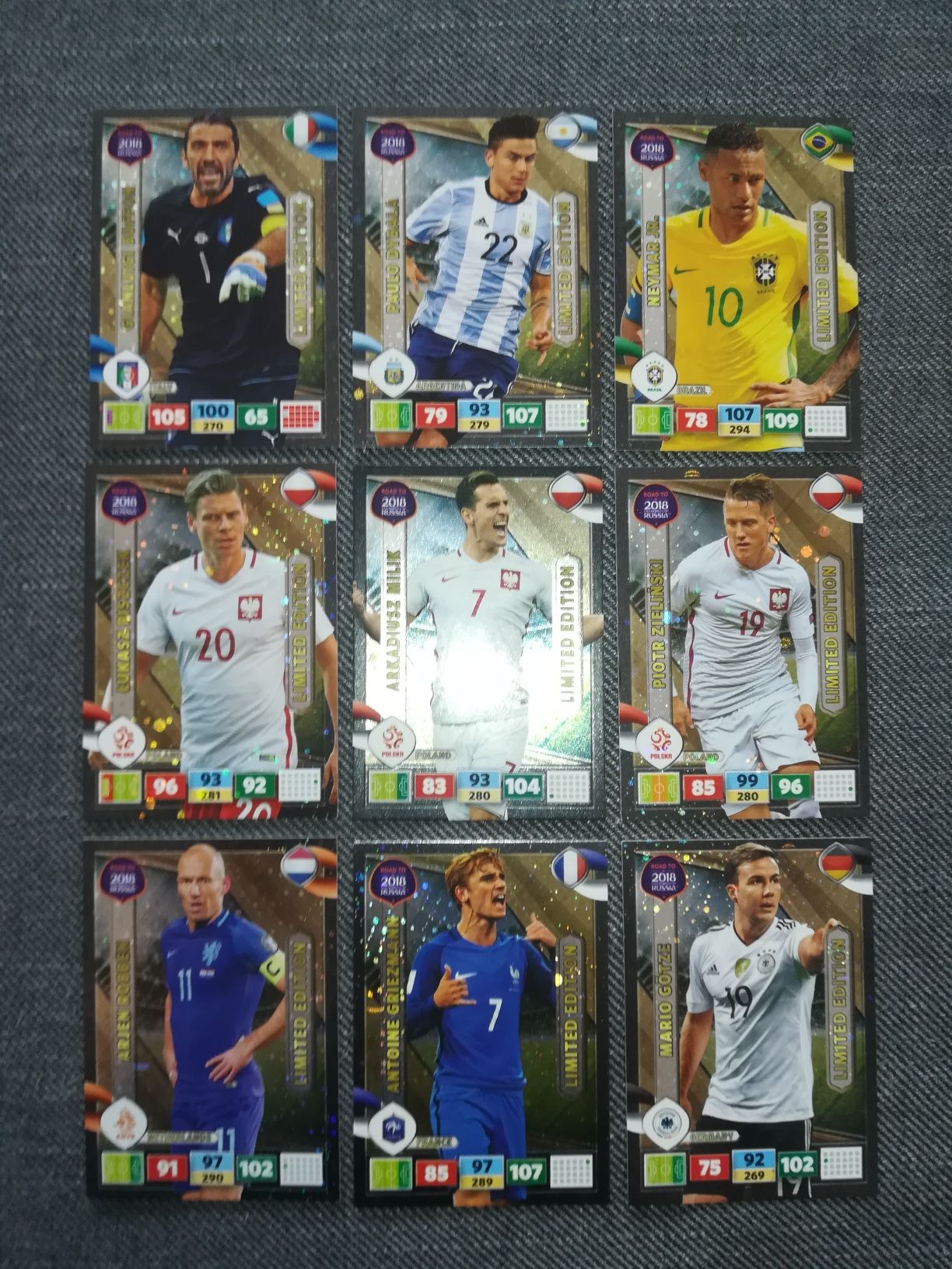 Karty LIMITED Edition Panini ROAD TO RUSSIA 2018