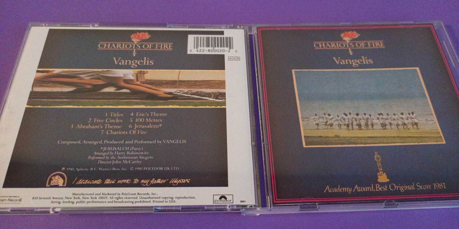 Vangelis – Chariots Of Fire , CD 1987 USA