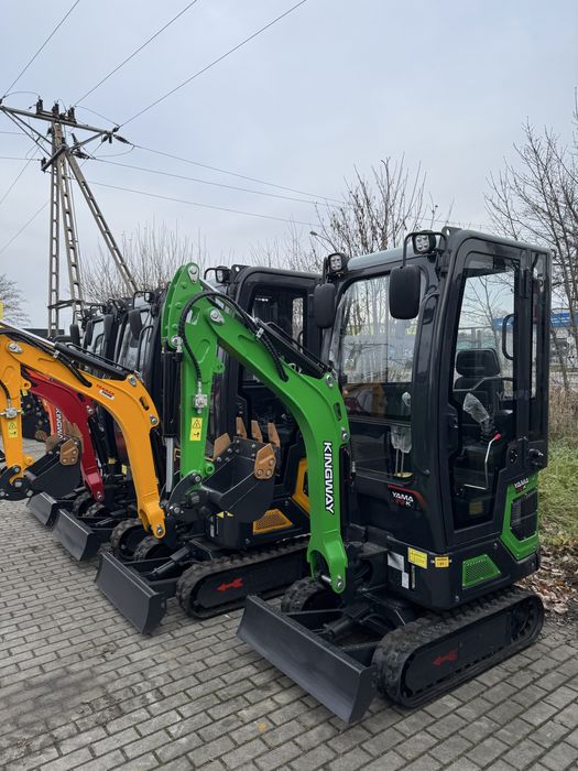 MINIKOPARKA 1200kg Ramię skr Radio 3 łyżki Chłodnica H12K Benzyna 15KM