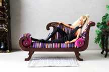 Miniaturowa sofa meble do domku dla lalek w stylu królewskim skala 1:6