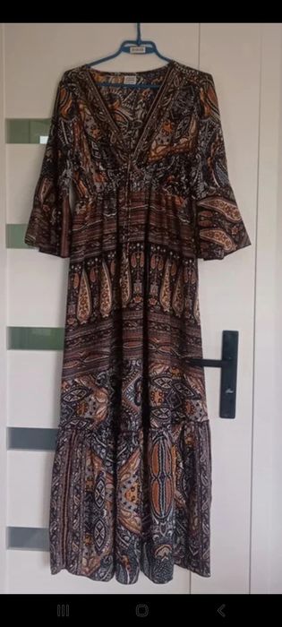 Suknia boho jedwabna