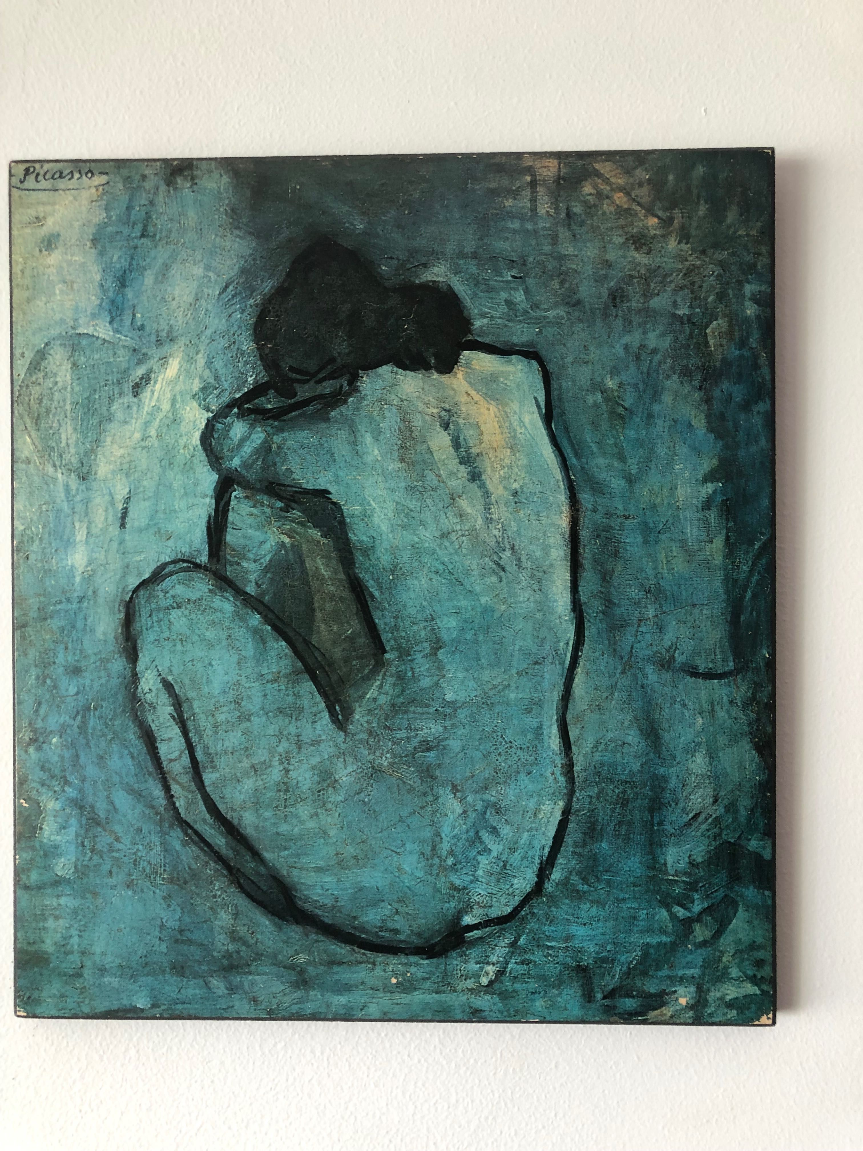 Quadro com replica Picasso Periodo Azul - 29 x 26 cm