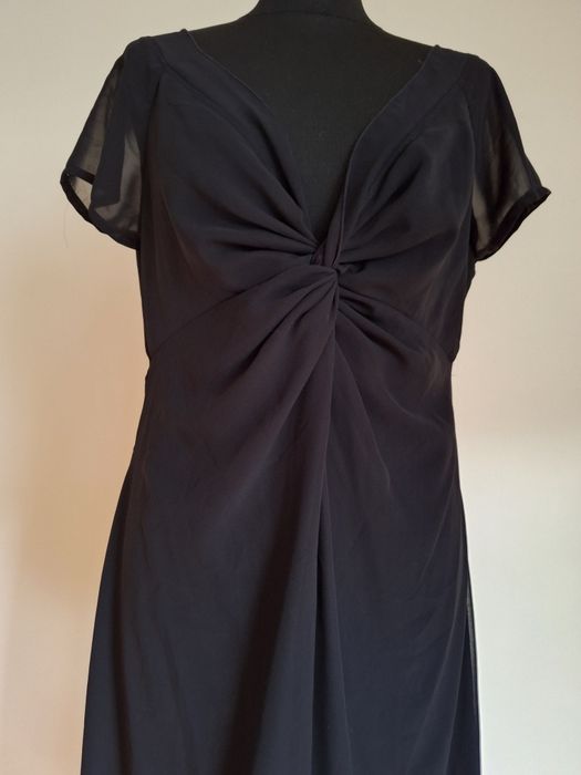 Czarna elegancka sukienka wizytowa, rozmiar 44/46, 3XL