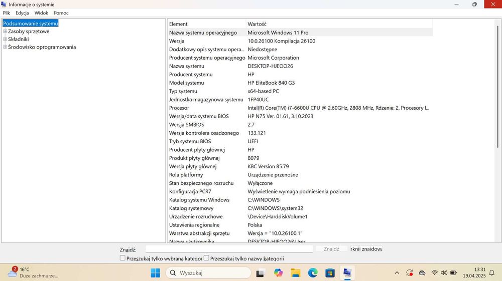 Laptop HP EliteBook 840 G3 14" Intel Core i7 8 GB / 240 GB