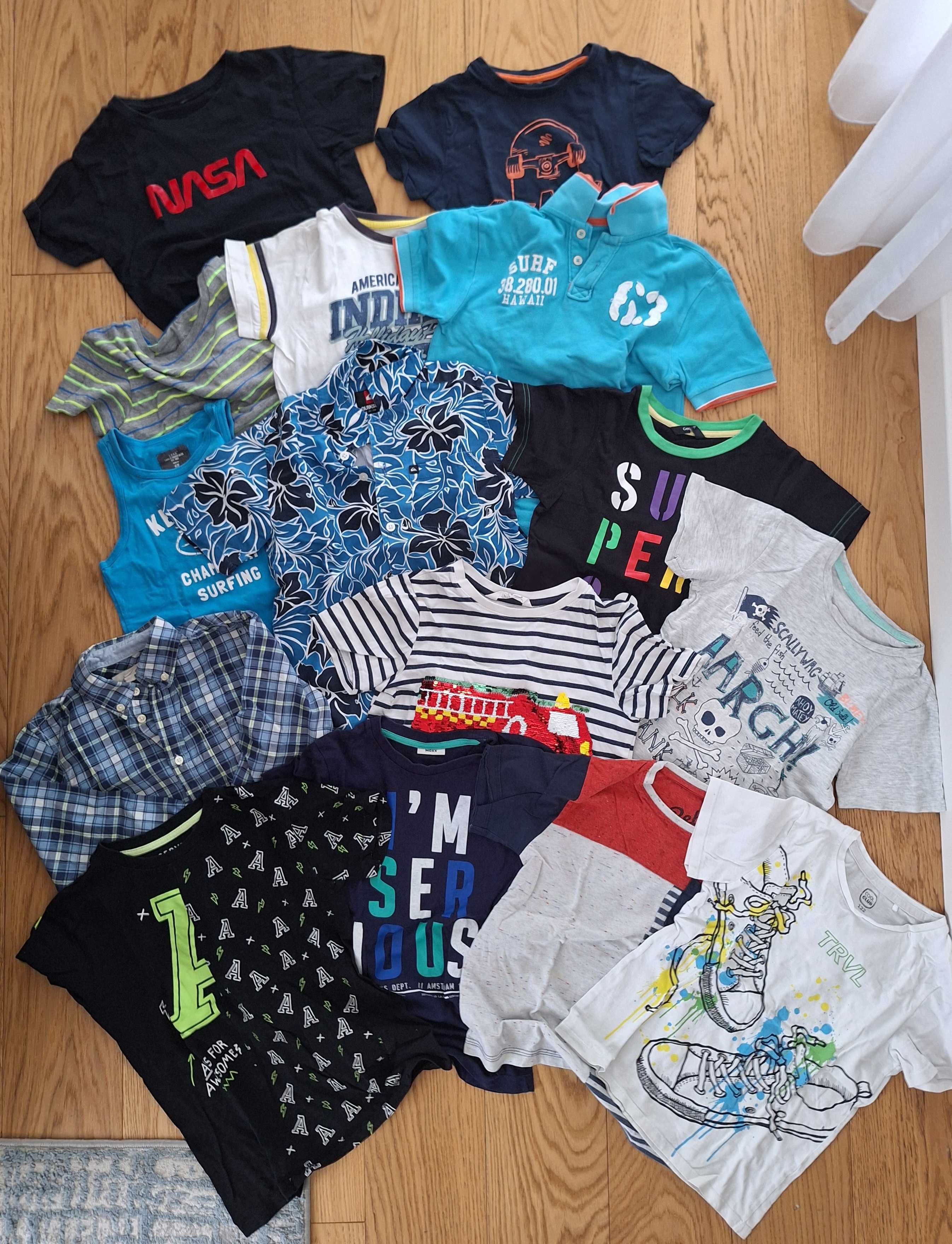 Bluzki z krótkim rękawem, t-shirt dla chłopca 15 sztuk, rozmiar 122