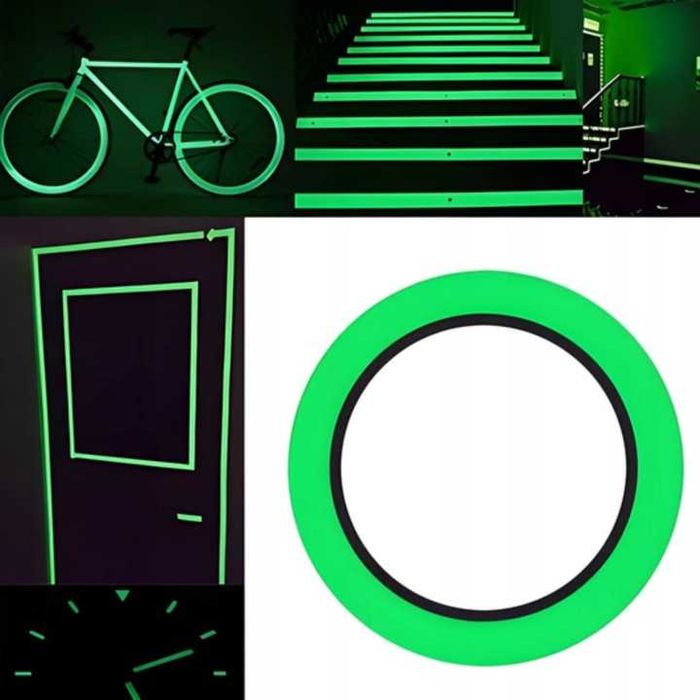 Taśma fluorescencyjna 5m świecąca w ciemności samoprzylepna
