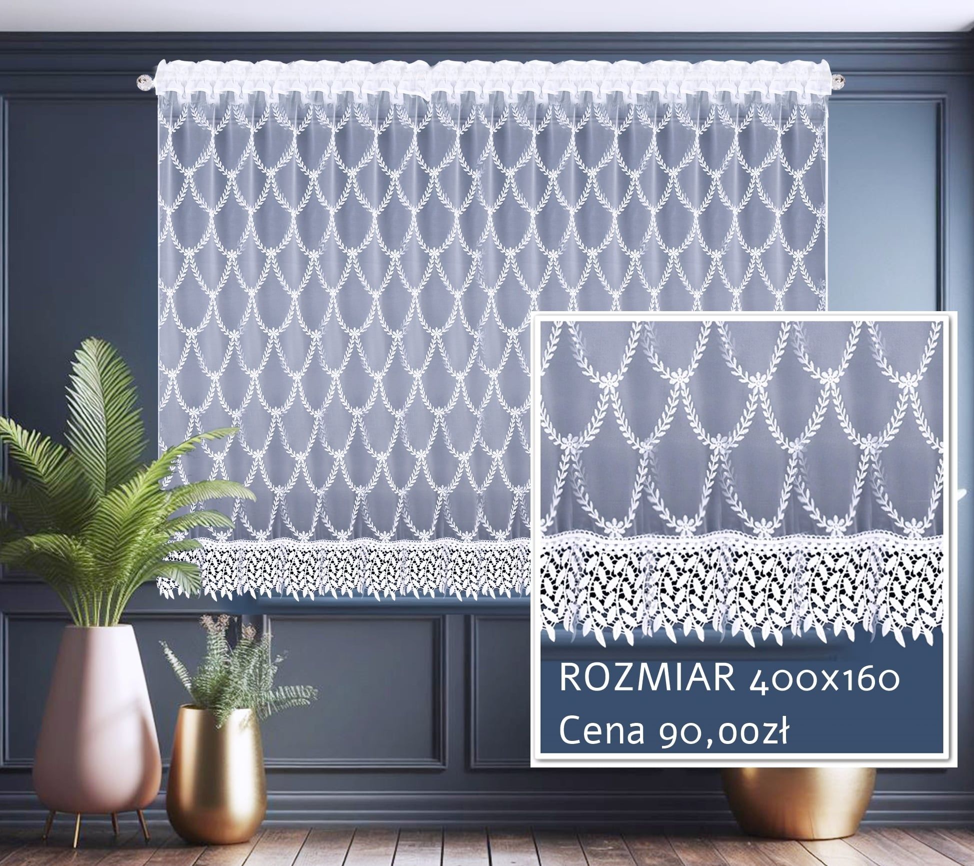 Firana prosta markizeta gipiura Firany do pokoju salonu kuchni