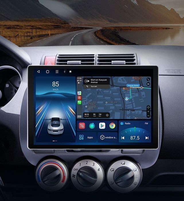 Radio nawigacja Honda Fit Jazz City 2002 - 2007 Android Auto CarPlay