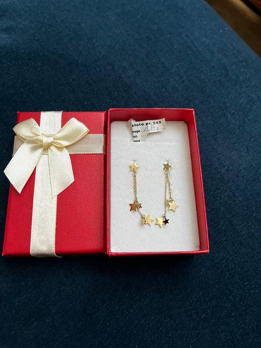 Złote kolczyki 585-gwiazdki