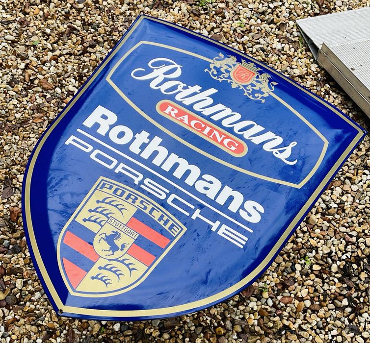 Placa esmaltada Porsche Rothams 68x55cm