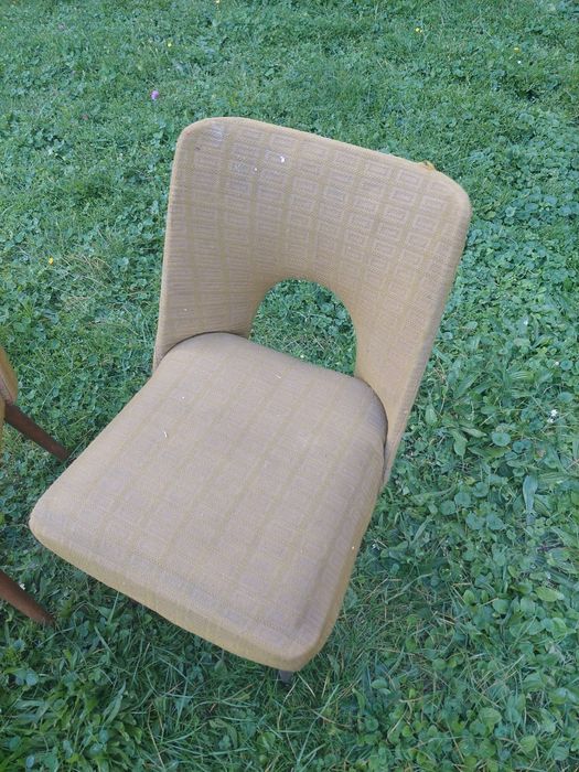 Krzesła muszelka PRL vintage Fabryka Mebli Słupsk